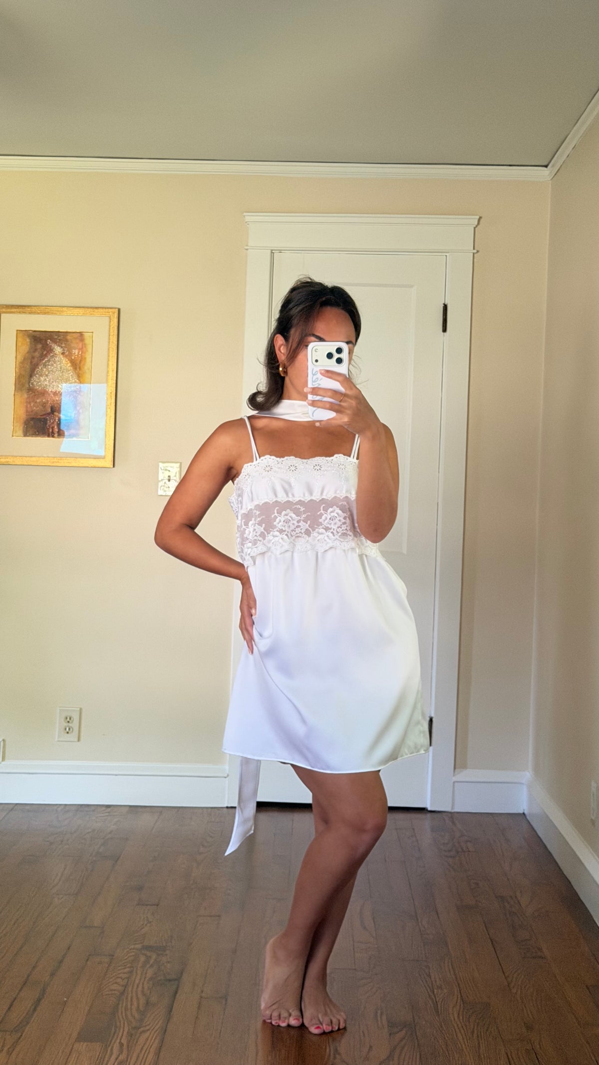Mini Slip with Custom Matching Neck Scarf