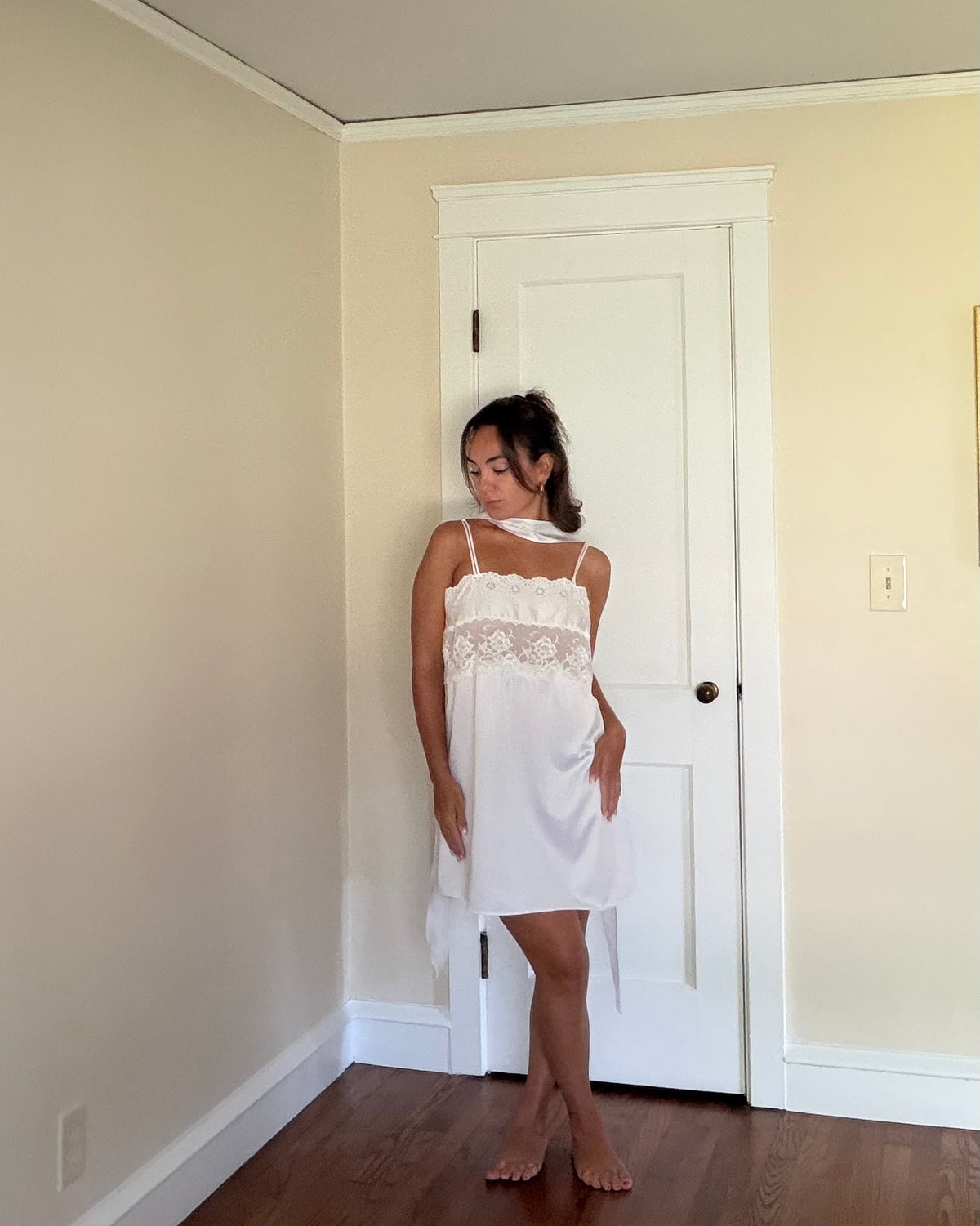 Mini Slip with Custom Matching Neck Scarf