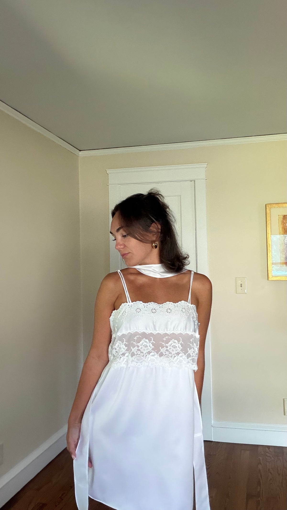 Mini Slip with Custom Matching Neck Scarf