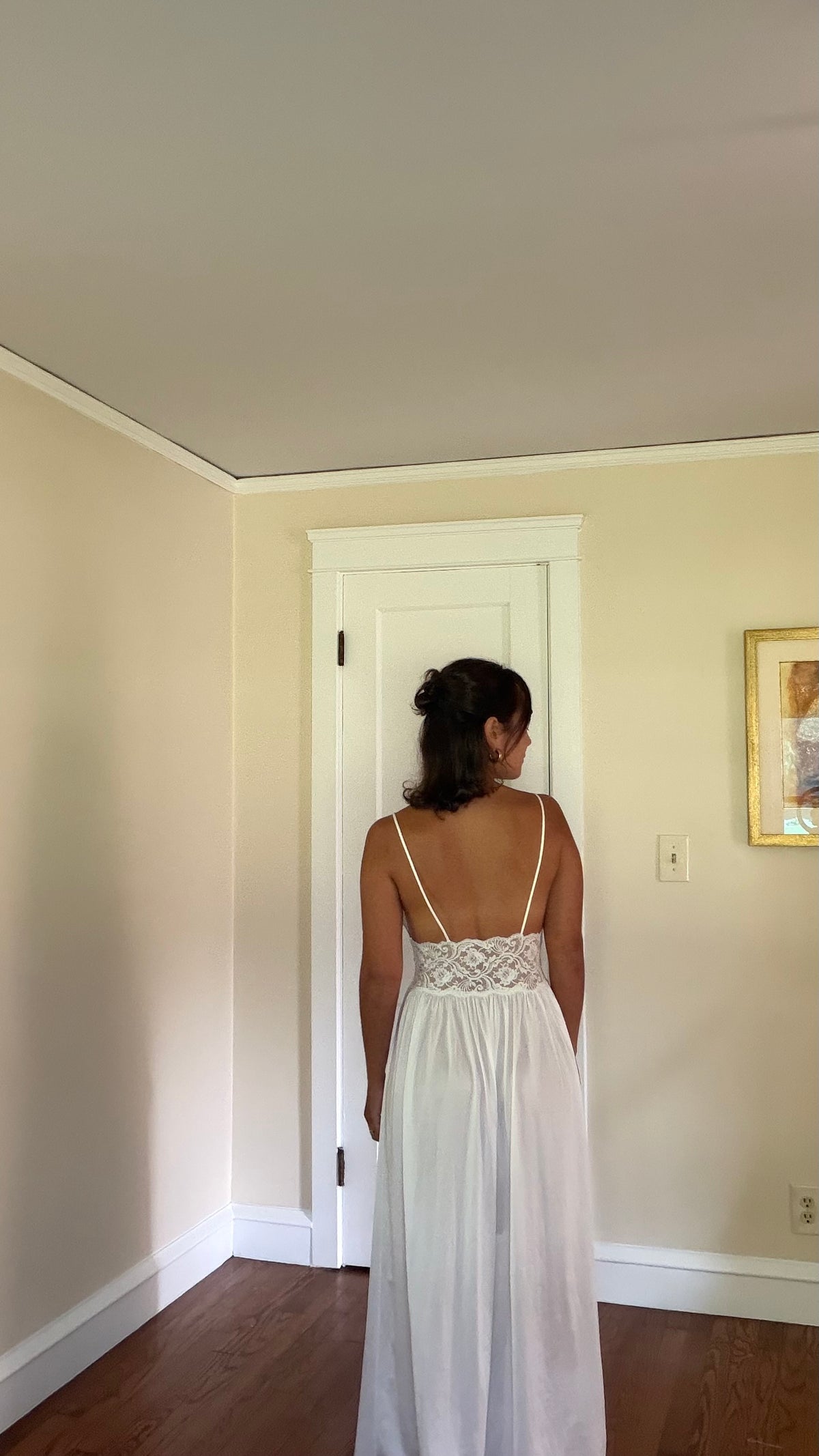 Lace Detail Low-Back Maxi Slip