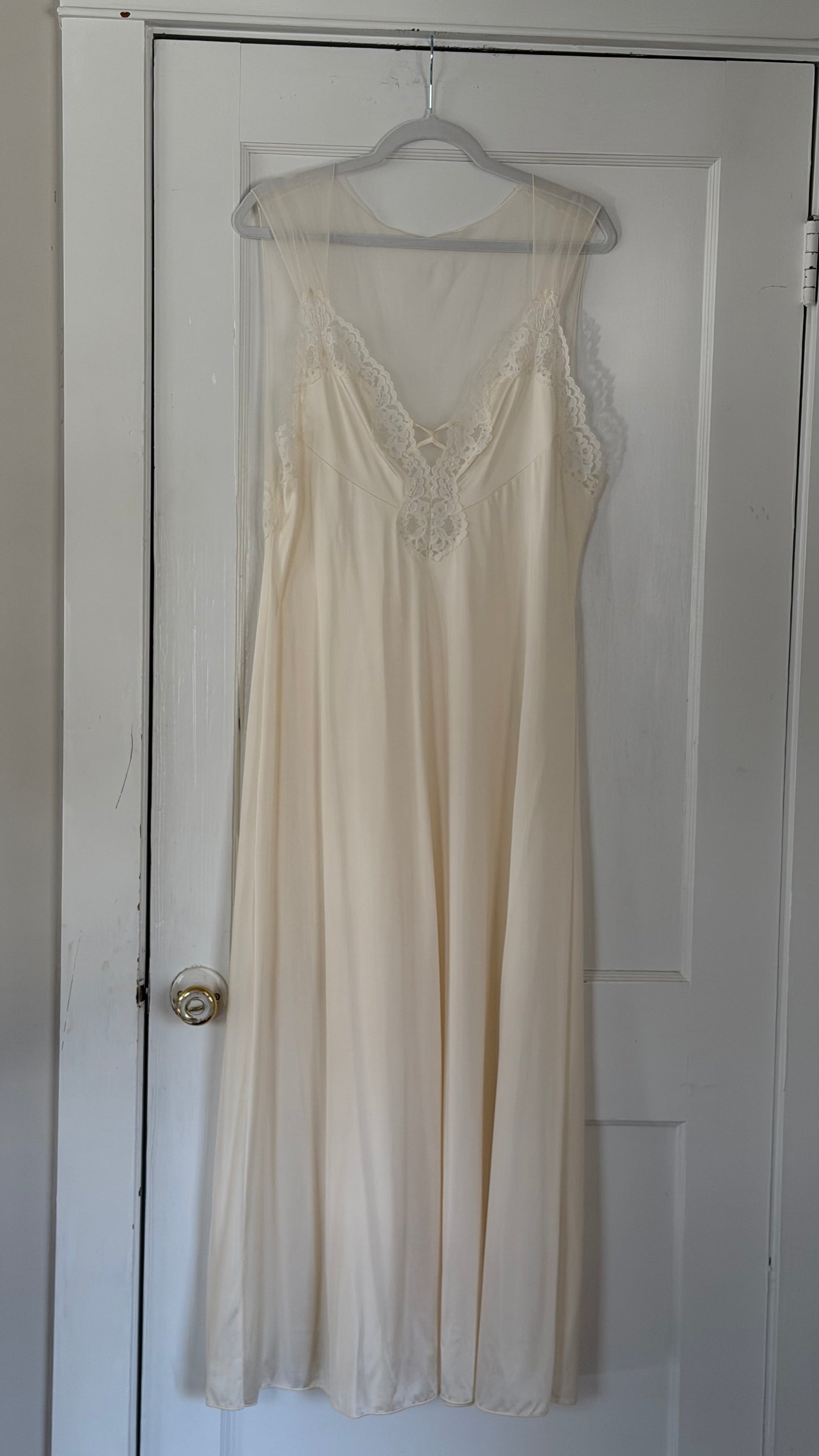 Cream Sheer-Back Slip