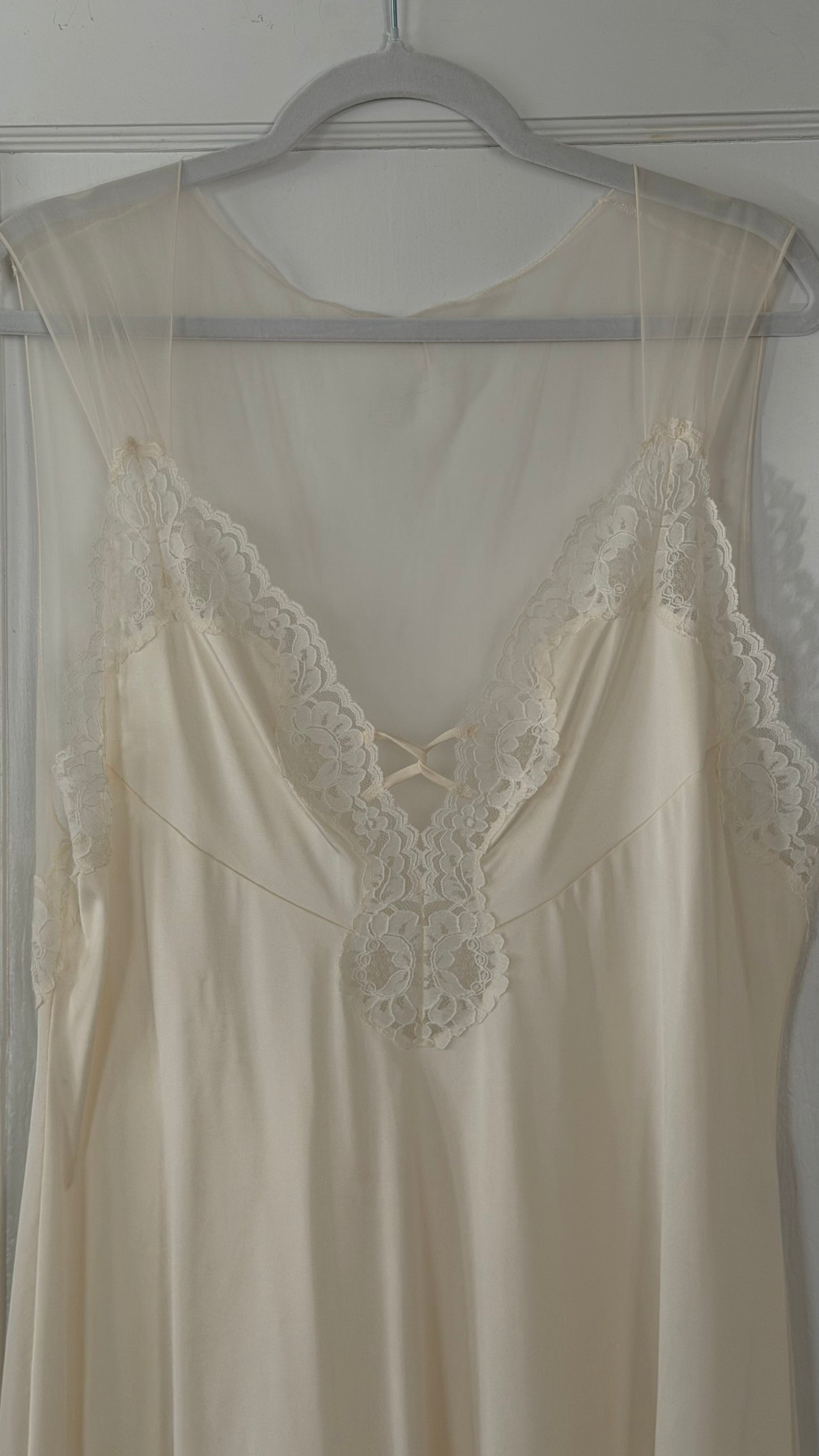 Cream Sheer-Back Slip