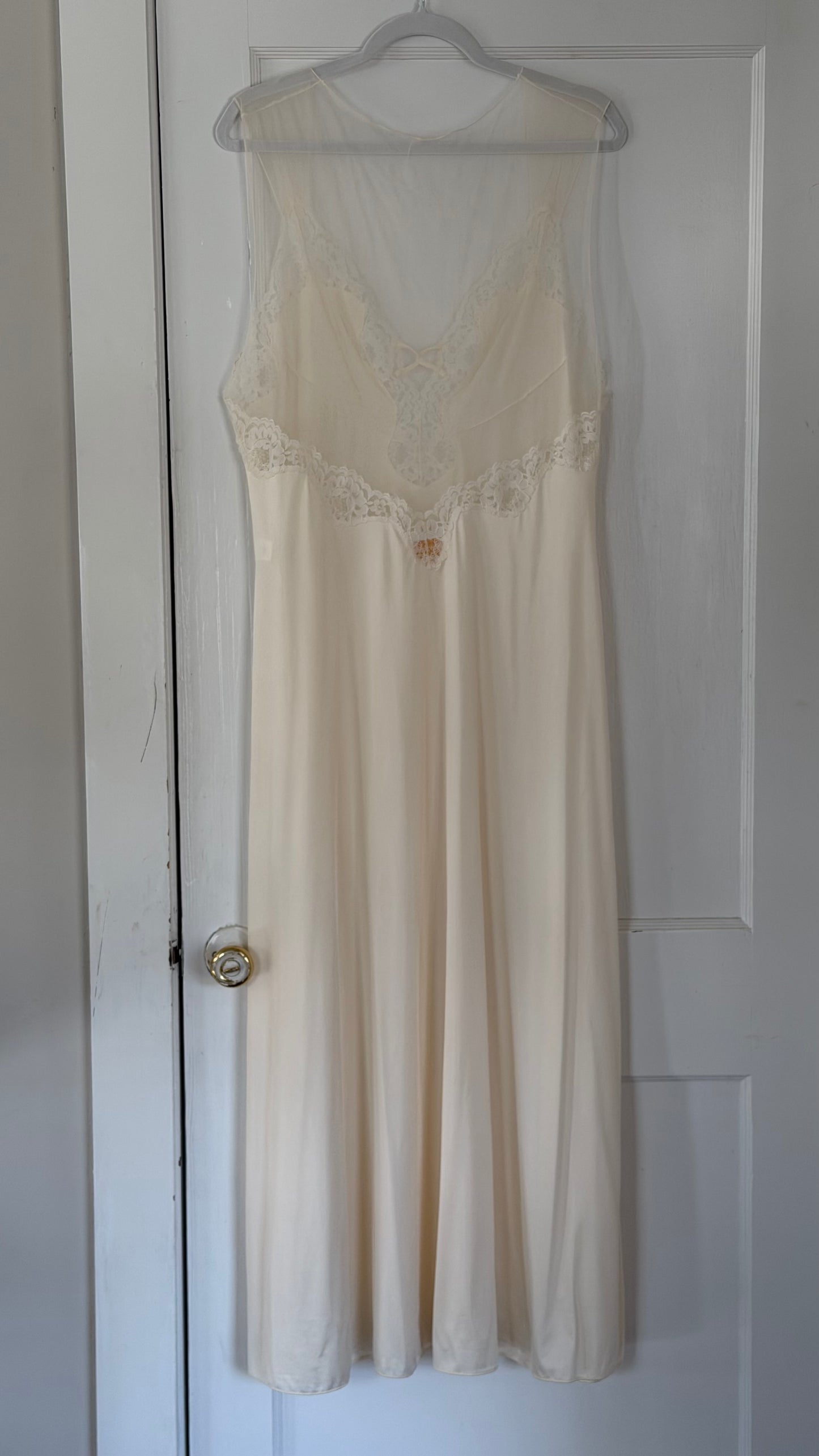 Cream Sheer-Back Slip