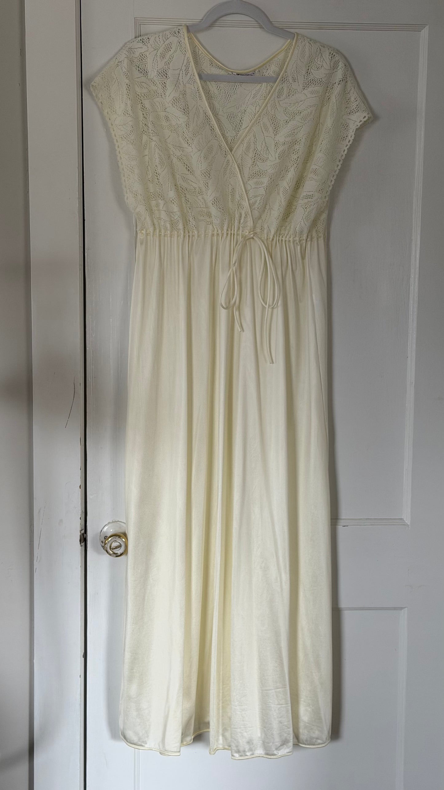 Tie-Waist Cream Slip