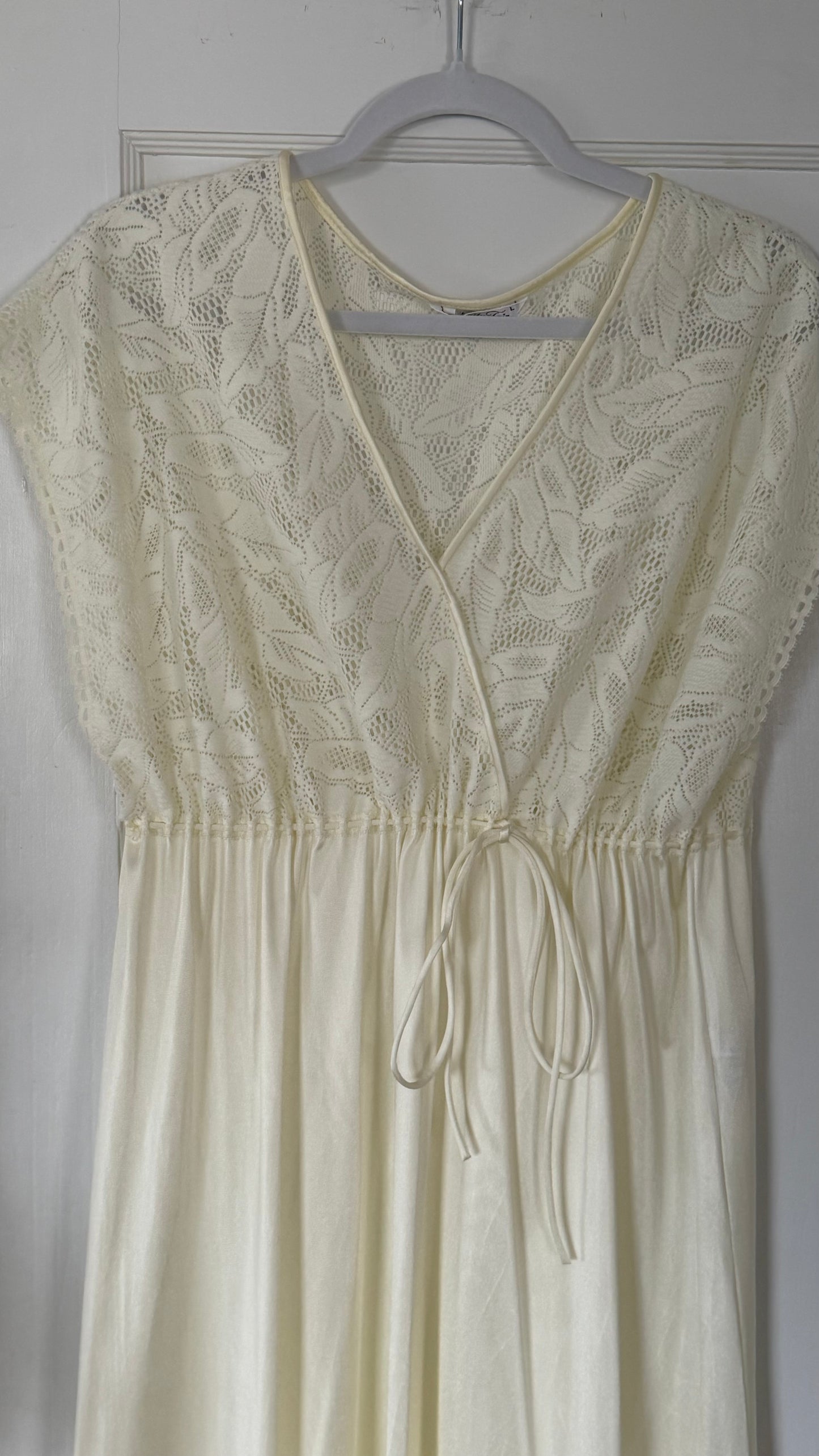 Tie-Waist Cream Slip