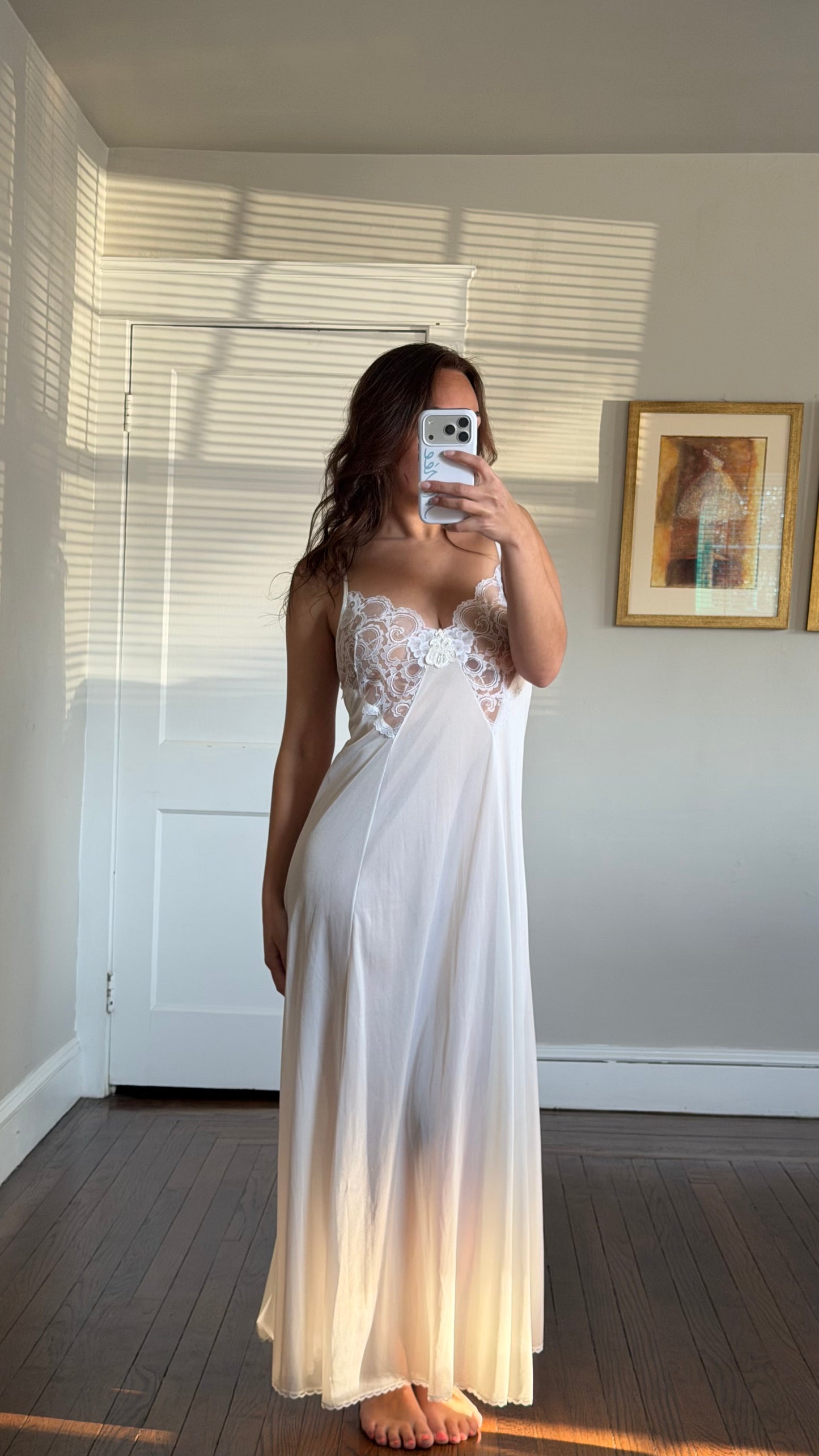 Rare Sheer Lace Longsleeve Peignoir Set