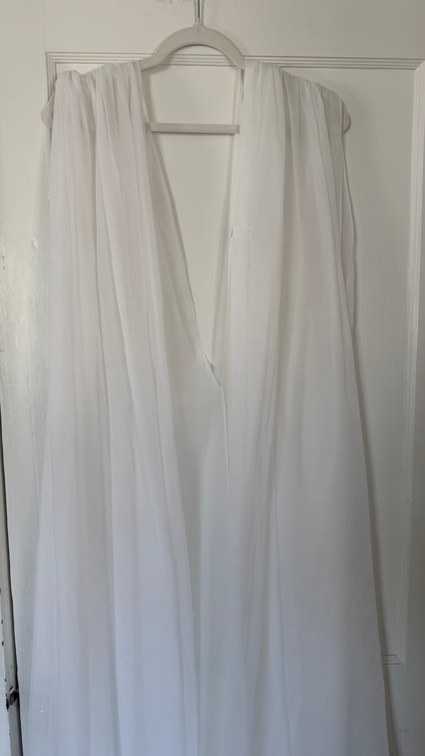 Rare Sheer Chiffon Overlay Gown with Matching Belt