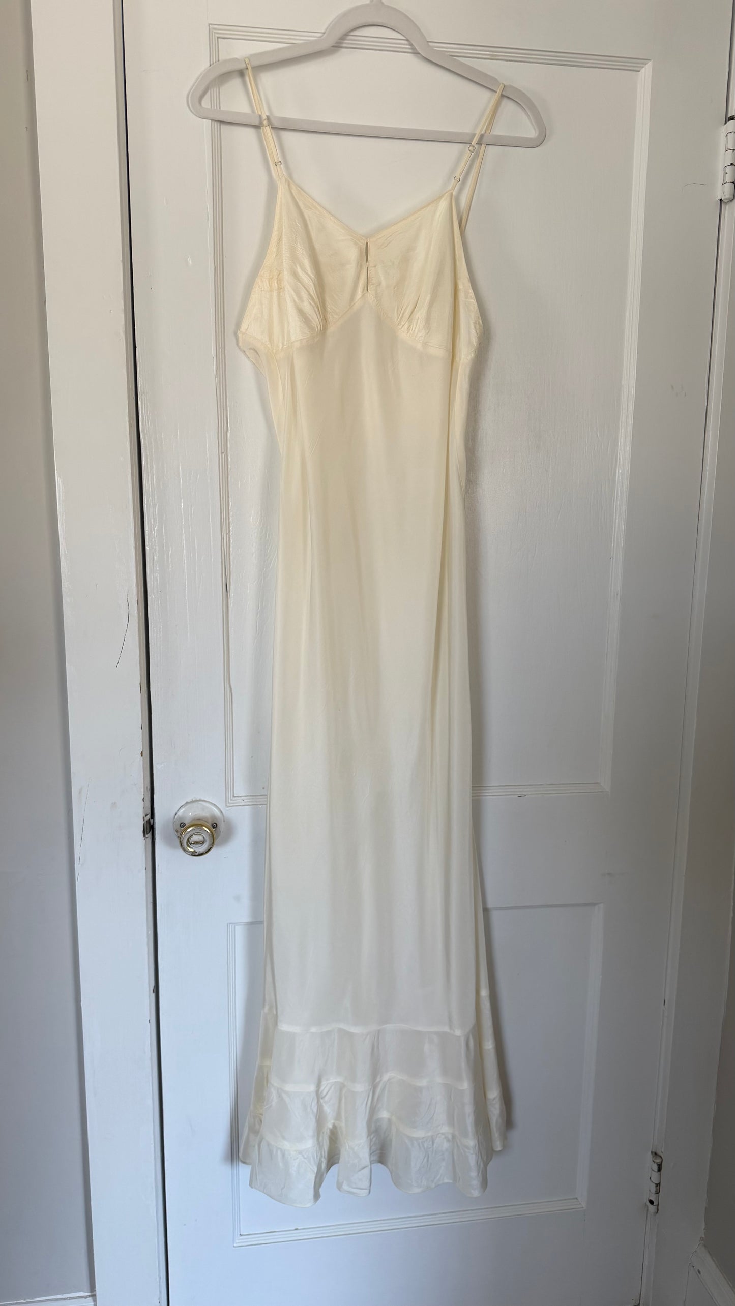 Cream Sheer Lace Overlay Peignoir Set