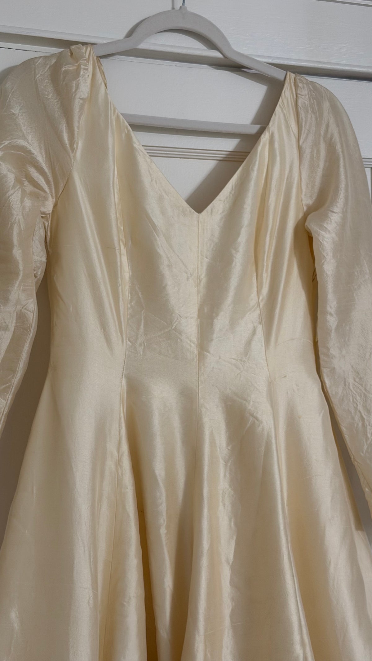 Rare All Silk 1956 Wedding Gown with Matching Custom Collar
