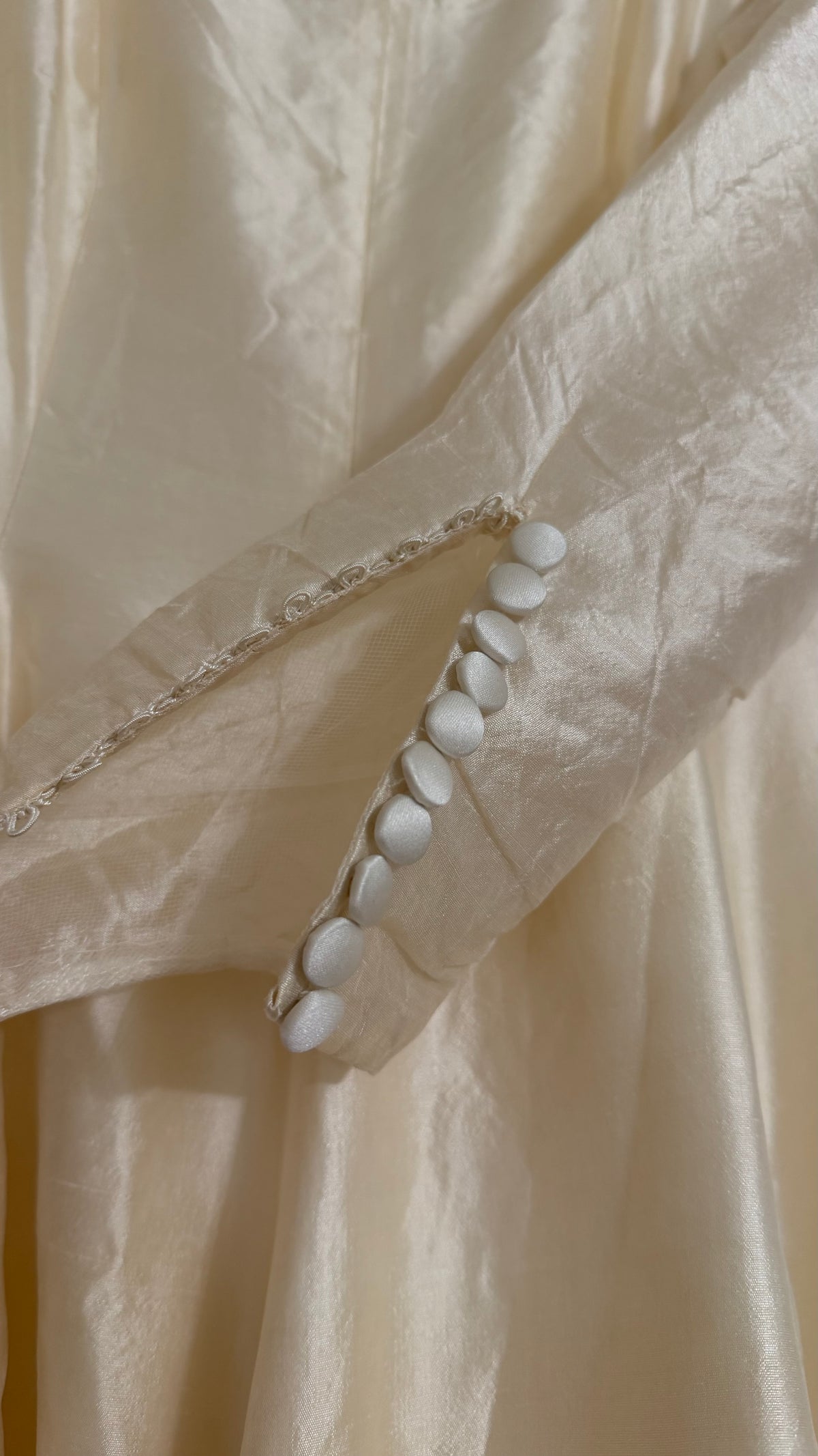 Rare All Silk 1956 Wedding Gown with Matching Custom Collar