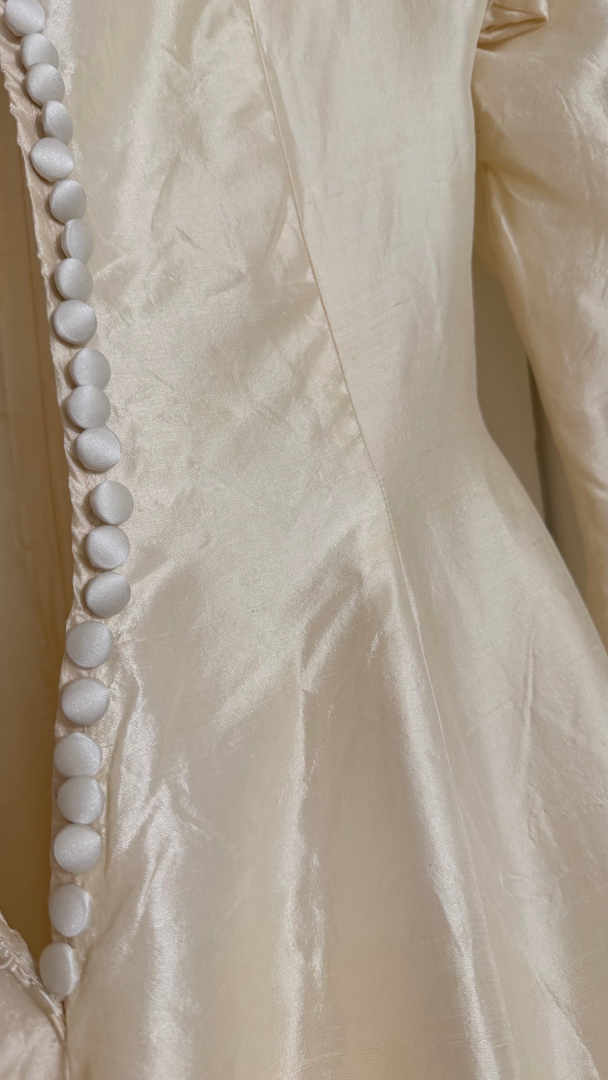 Rare All Silk 1956 Wedding Gown with Matching Custom Collar