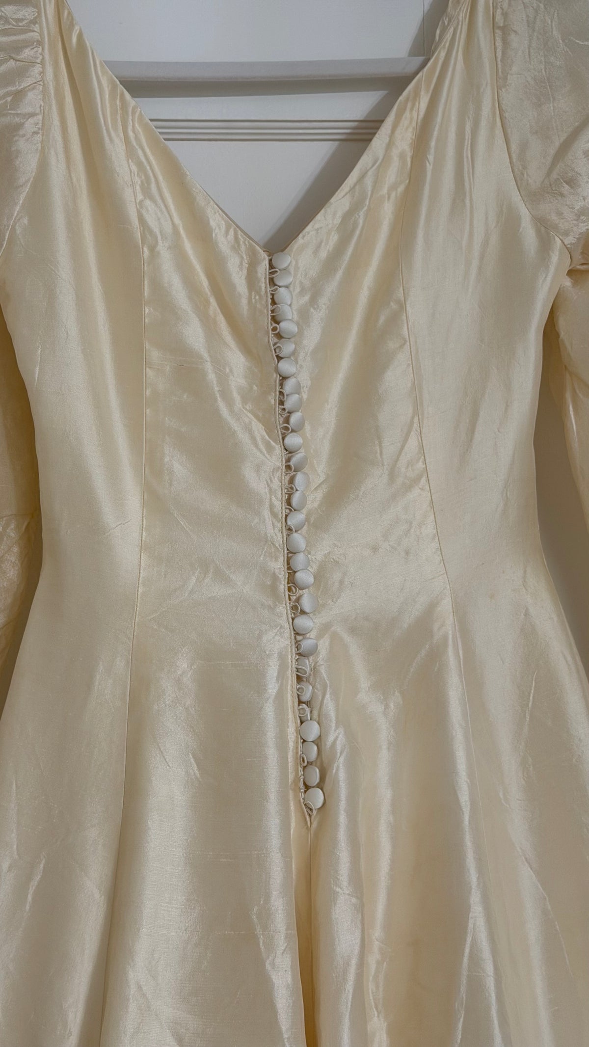 Rare All Silk 1956 Wedding Gown with Matching Custom Collar