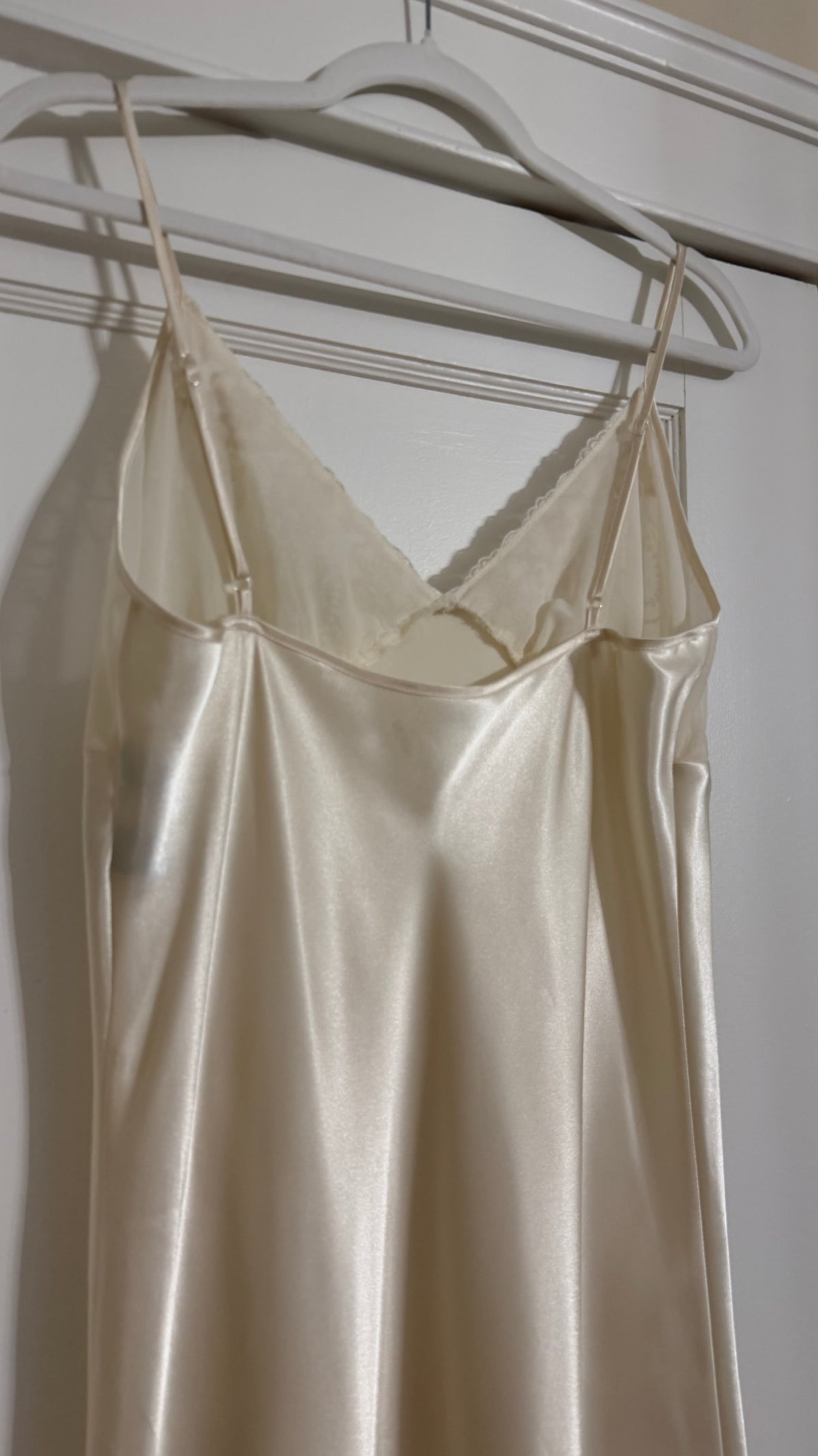 Lace Detail Ivory Slip Dress