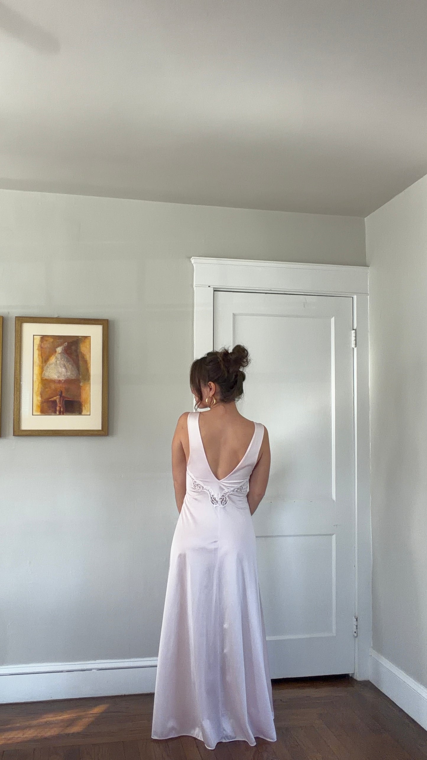 Blush & White Lace Detail Slip