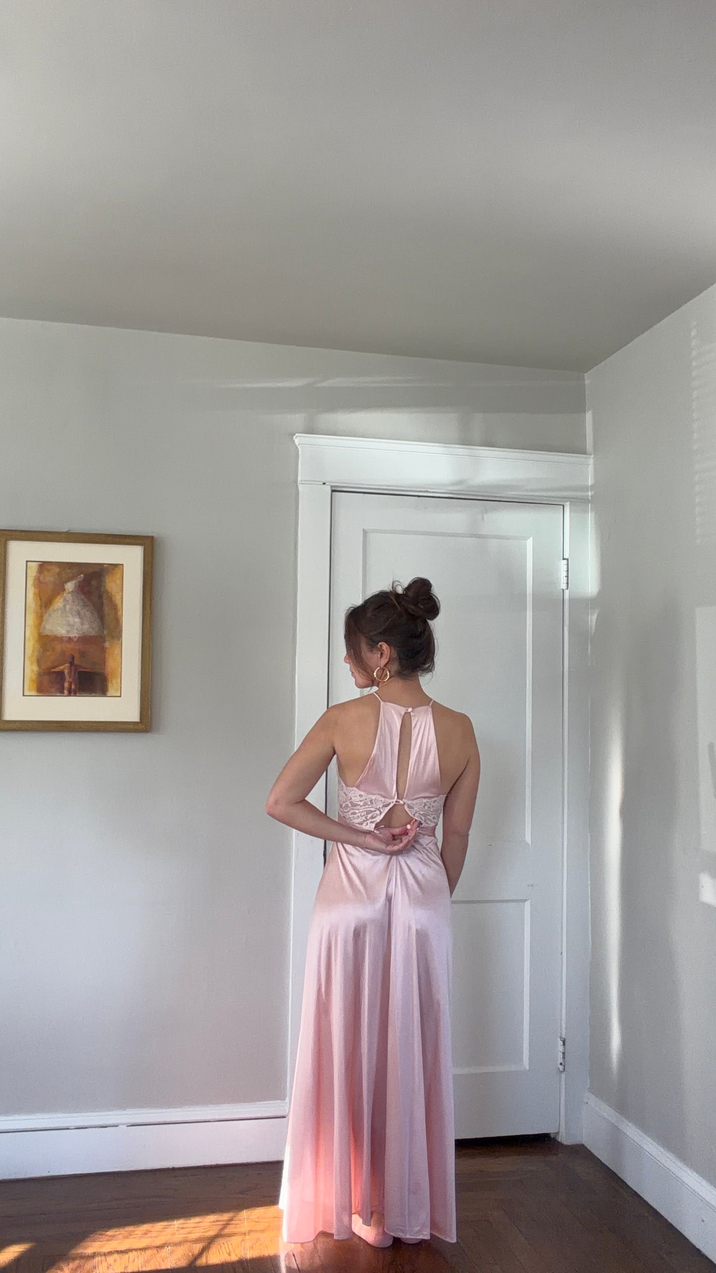 Rare Pink Lily of France Lace Cutout Slip
