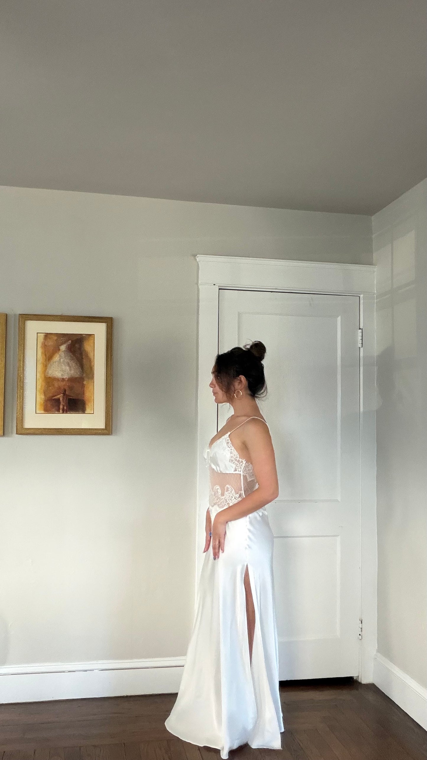 Rare Lace Detail Lace Peignoir Set