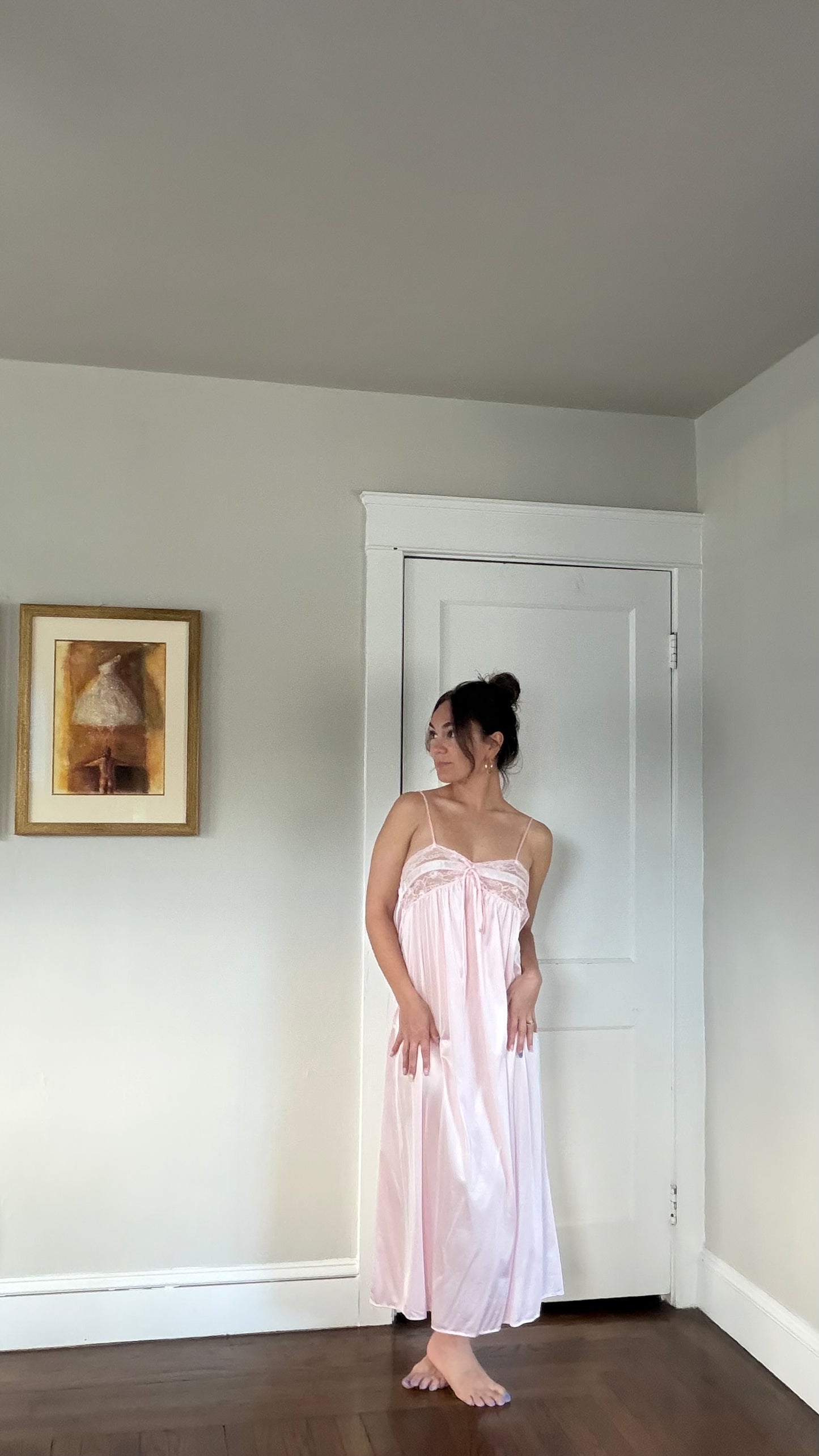 Pink Lace & Ribbon Detail Peignoir Set
