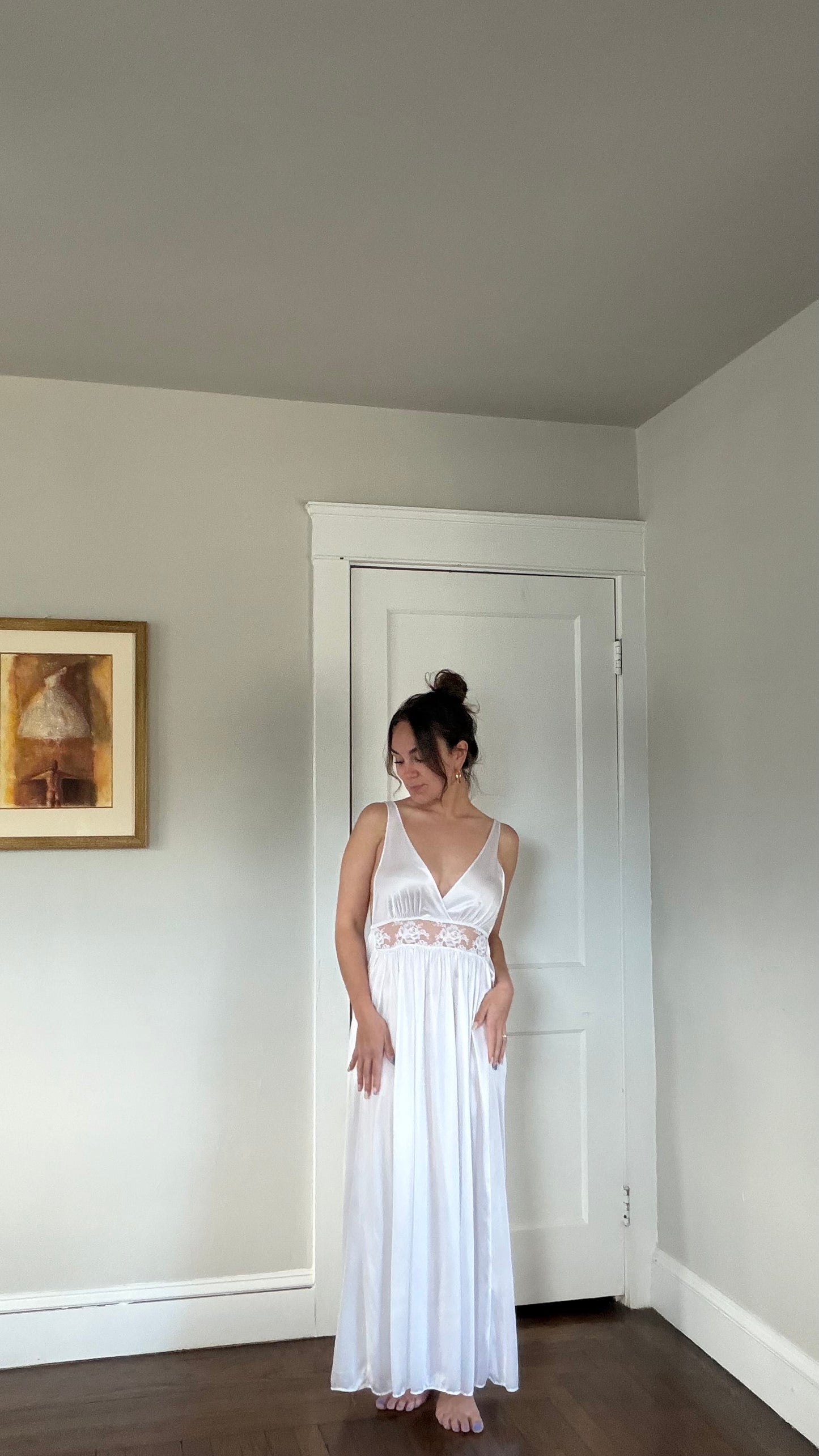 Peplum and Lace Detail Peignoir Set